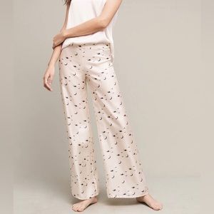 Anthropologie GemPicket Nolita Silk Palazzo Pants Abstract Moon Print S